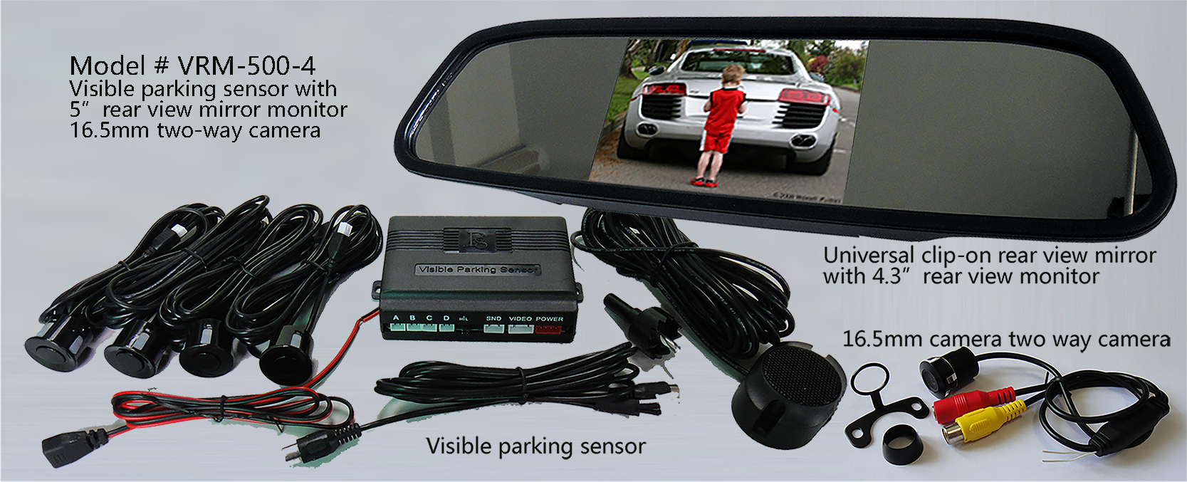 Visible video sensor with clip-on 5